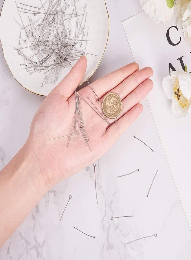 دي آي واي كرافتس مجموعة دبابيس ذات رأس مسطح ودبابيس ذات عيون مفتوحة مقاس 22/21 لصنع المجوهرات والإكسسوارات اليدوية - 20-50 مم، معبأة بشكل عشوائي غير مصنف كما هو موضح في الصورة (50 جرام، فضي) - Image 3